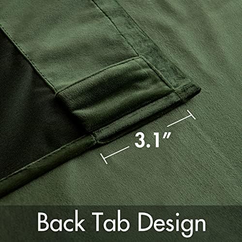 MIULEE Velvet Curtains 52x120 inches 2 Panels Olive Green Blackout