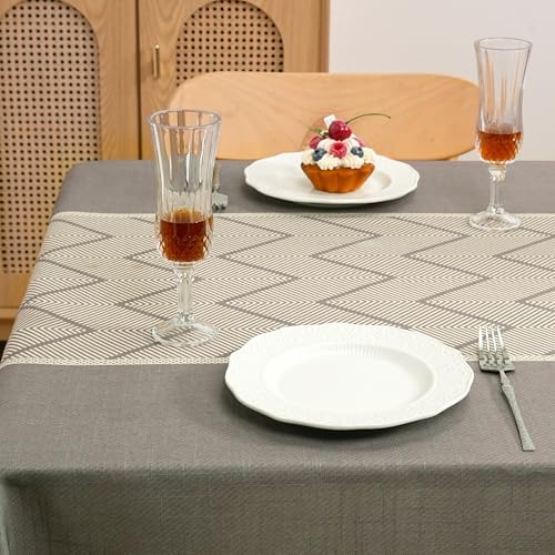 Rectangle Waterproof Tablecloth Linen Textured Table Cloth,Stain and