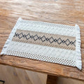 Rectangular Place Mats Set of 6, Cotton Linen Table Placemats Washable