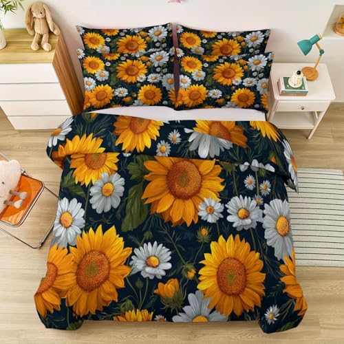 Duvet Cover Yellow - Washed Ultra Soft Breathable Microfiber, King