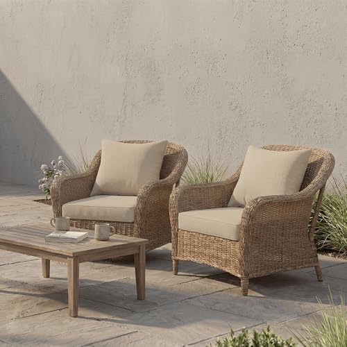 PatioGlow Outdoor Seat Cushion Set, 24" x 24" x 3.5", Set of 2