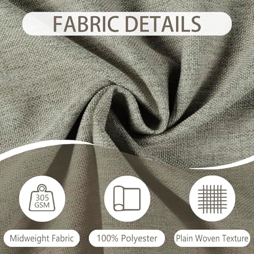 ChadMade Plain Woven Curtain Solid Energy Saving Privacy Curtain