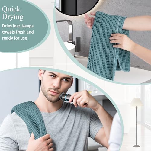 Microfiber Waffle Hand Towels, 2 Pieces, Soft, Absorbent, Fast Drying