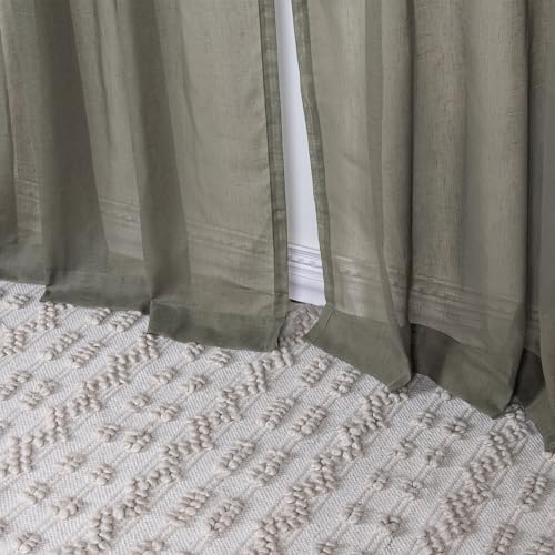 Home Fashion Set of 2 Linen-Textured Curtain Panels – Antique Bronze
