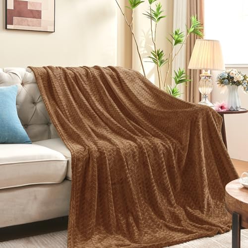 inhand Fleece Twin Blanket for Bed Chocolate Brown Throw Blanket for