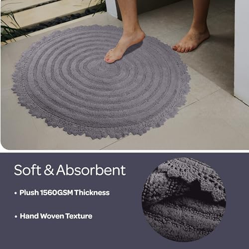 Lavish Home Bathroom Rugs, Charcoal, 2-Piece-Set, 24”