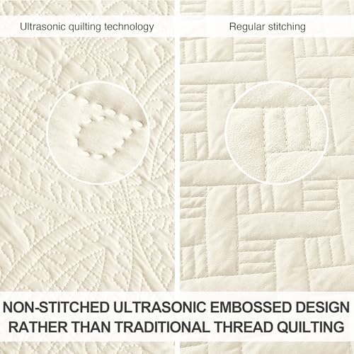 Love's cabin King Size Quilt Bedding Set Beige Bedspreads - Bed Summer