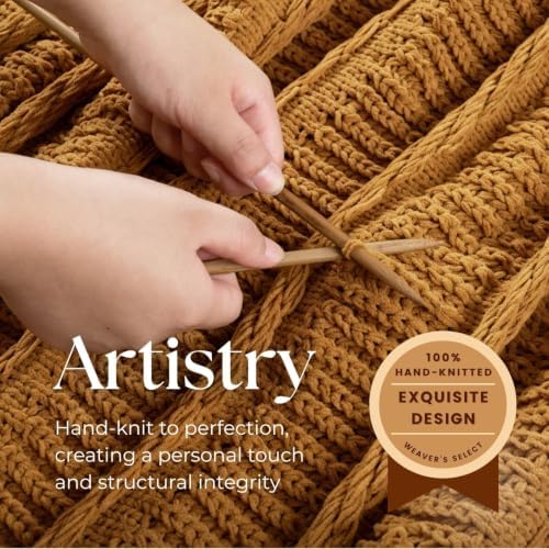 Boho Knitted Chenille Blanket with Tassels - Lightweight & Soft