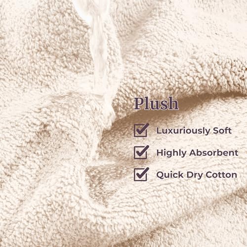 Lavish Home 6PC Towel Set - 525GSM 100% Cotton Bathroom Essentials