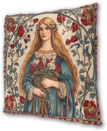 Woman Holding Flowers 2 Pack Throw Pillow Covers Sofa Cushions Covers