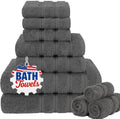MSEKKO 100% Cotton Bath Towel Set of 10,400GSM, Soft, Comfortable