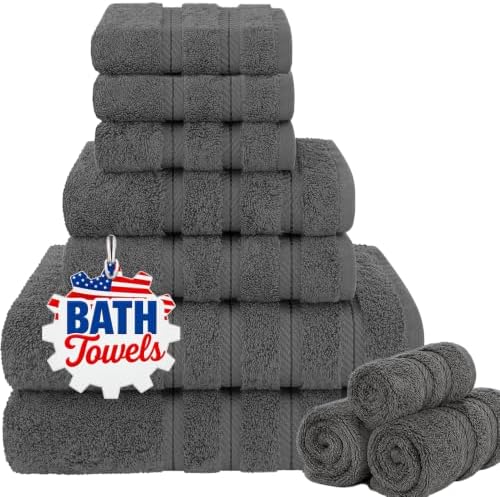 MSEKKO 100% Cotton Bath Towel Set of 10,400GSM, Soft, Comfortable