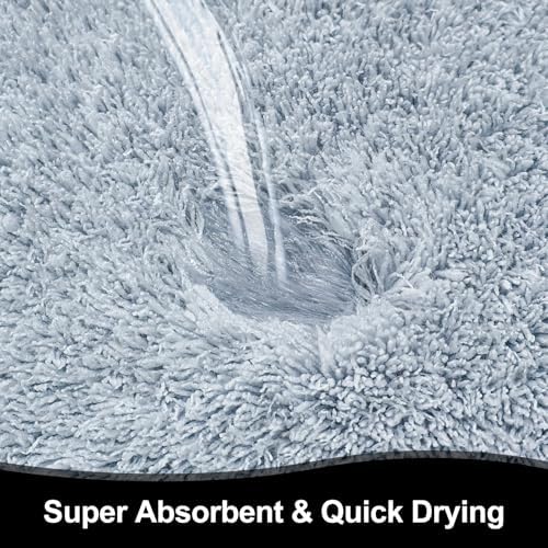 Bathroom Rugs 60"x24", Fluffy Soft Thick Absorbent Bath Mat Rubber