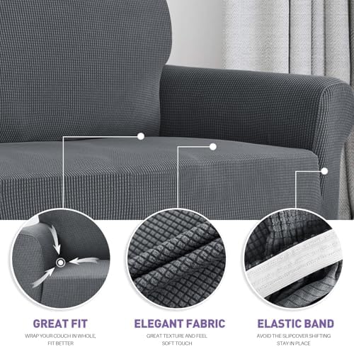 ZNSAYOTX Super Stretch Couch Cover (72"-92") Universal Sofa Covers