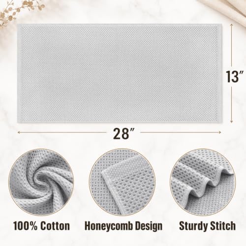 Mordimy 100% Cotton Waffle Weave Kitchen Towels 4-Pack, Gray