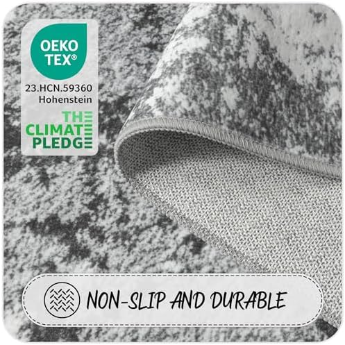 Grey 2x5 Washable Entryway Runner Rug Non Slip for Hallways Kitchen