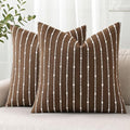 decorUhome Striped Decorative Throw Pillow Covers 22x22 Set of 2