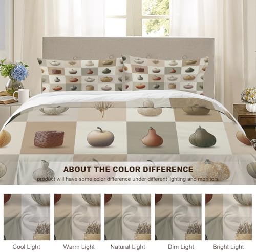 Abstract Gourds Apple Cores Grain Sheaves 100% Cotton Duvet Cover Set