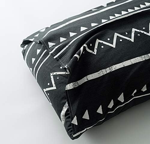 SUSYBAO Black Bohemian Duvet Cover King 100% Cotton 3 Pieces Set