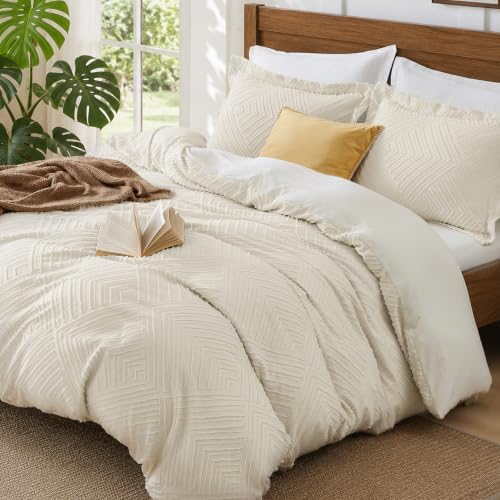 JOLLYVOGUE Duvet Cover Queen, 3-Piece, Ultra Soft Pre-Washed