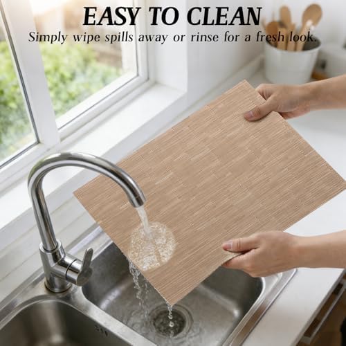 Timeet Placemats Set of 8, Heat Resistant Non-Slip Place Mats, Durable