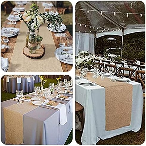 (TM) 12 X 108'' Natural Hessian Table Runners Rustic Burlap Wedding