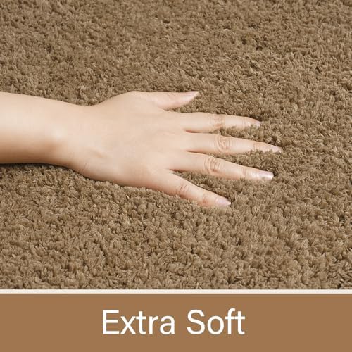 LOCHAS Bathroom Rugs 24x17 Inch, Microfiber Bath Rug Non Slip, Light