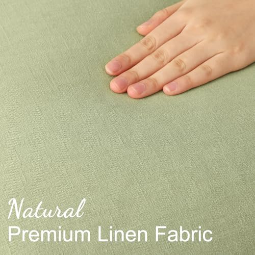 decorUhome Fall Sage Green Linen Throw Pillow Covers 20x20 Set of 2