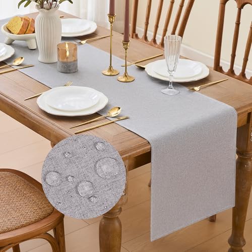 YATOJUZI Light Grey Table Runner Seasonal Summer Kitchen Dining Coffee