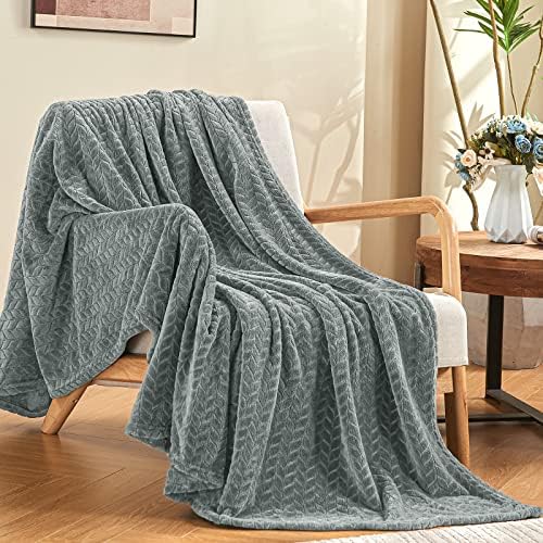inhand Grey Fleece King Blanket for Bed, Super Soft Flannel Cozy