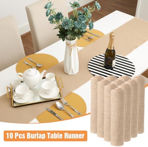 10 Pack Burlap Table Runners Rustic Jute Table Runner Placemats Bulk