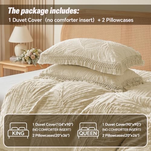MURT Boho Duvet Cover Set Queen, Soft Vintage Boho Bedding Comforter