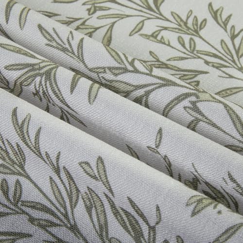 TWOPAGES Pinch Pleat Leaf Curtain 108 Inch Long Blackout Drape Linen