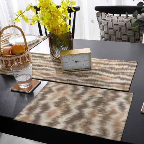 Ombre Beige Table Runner and Placemats Set of 6 Contemporary Gradient