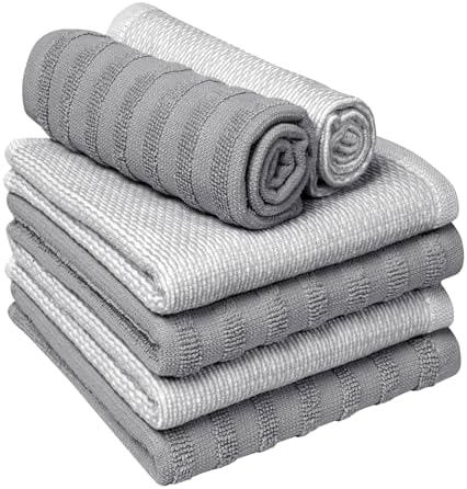 Bumble Premium Dish Cloths 13"x13" (6 Pack) | 100% Natural Ring Spun