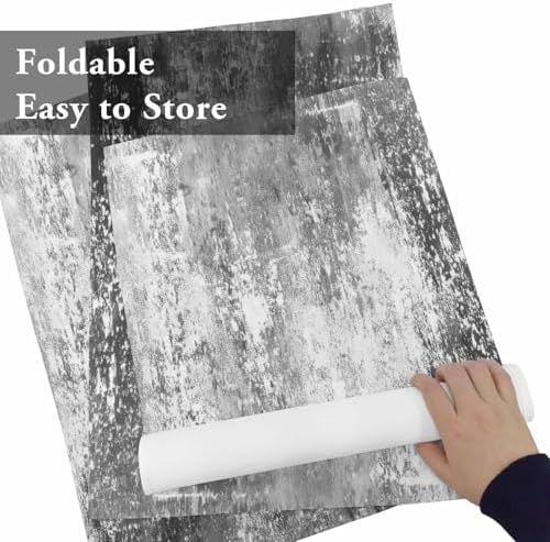 Placemats Set of 8, Retro Gray Shabby Texture Table Mats Washable