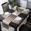 Brown Farmhouse Table Mats Set of 6 With Table Runner 90 Inches Long