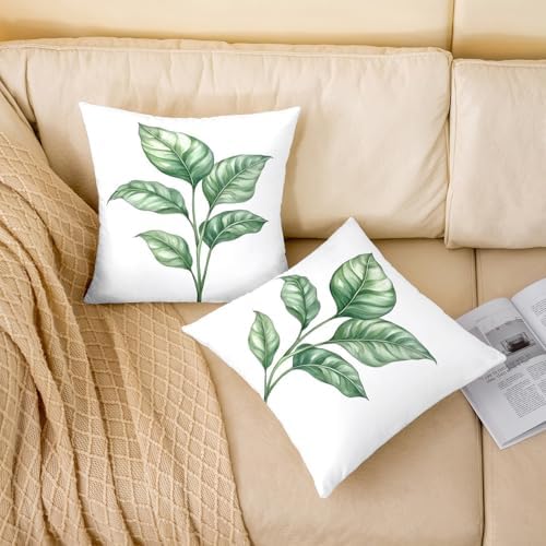 jejeloiu Kids Tropical Leaves Cushion Case Leaf Pattern Throw Pillow