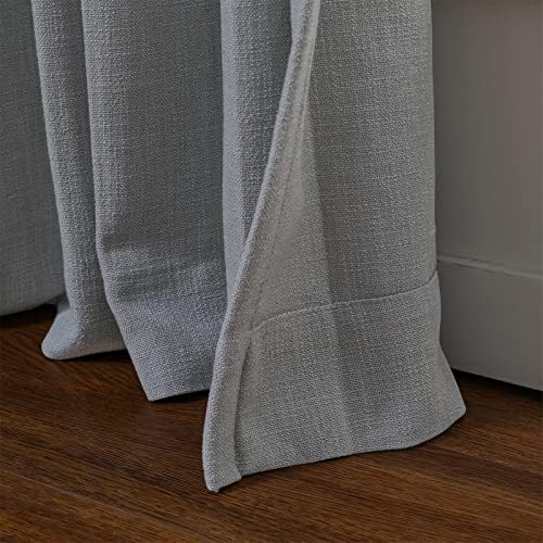 ChadMade Heavyweight Thick Linen Drape 50Wx108L Gray Double Pinch