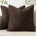 MIULEE Decorative Couch Throw Pillow Covers 20x20 Inch Dark Brown