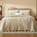 MarCielo 3-Piece 100% Cotton Oversized Bedspread Lightweight Quilt
