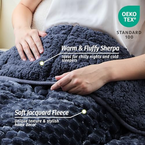 Wemore Fleece Weighted Blanket for Adults 60" x 80" 15lbs Fuzzy