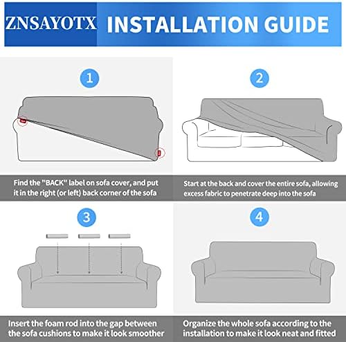 ZNSAYOTX 1 Piece Jacquard Couch Covers for 3 Cushion Couch Living Room