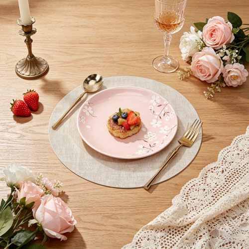 Vinyl Placemats Set of 10, 13" Faux Leather Heat Resistant Place Mats