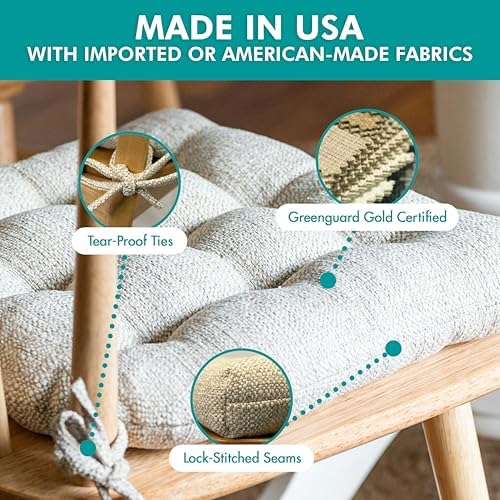 Barnett Home Decor Brisbane Camel Tweed Dining Chair Cushions with