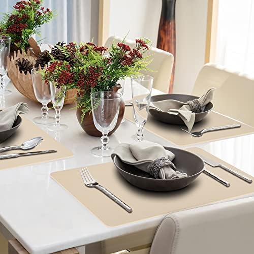 Placemats Set of 6, Faux Leather Place Mats Heat Stain Scratch