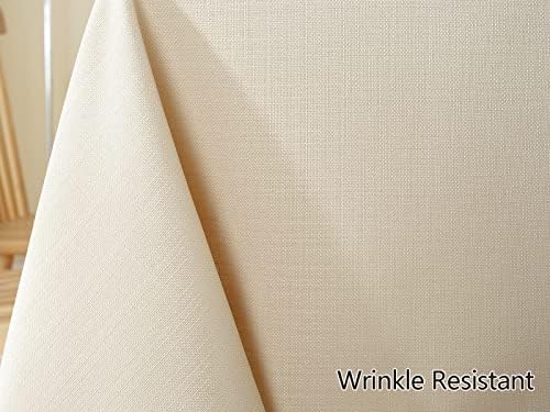 SASTYBALE Beige Textured Tablecloth Rectangle 60 x 102 Inch