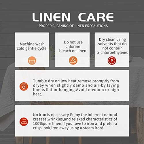 EVERLY 100% Pure Linen Rectangle Tablecloths 108Lx60WInch for