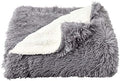 Lavish Home 60x70 Pewter Faux Fur Blanket - Long Pile Rabbit Sherpa
