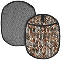 Cool Beige Interwoven Strokes Silicone Pot Holders,2pcs, Heat